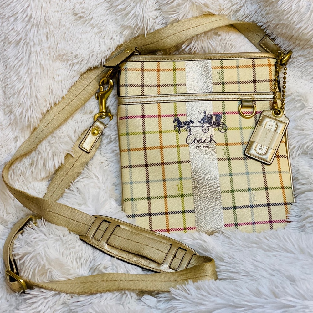 Coach Plaid Cross Body Purse Bag - Picture 3 of 8